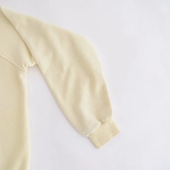 Tsk..Tsk Butter Yellow Pastel  with 2 Fuzzy Bears Crewneck Sweater - Picture 5 of 15